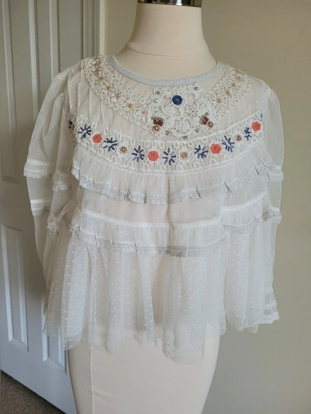 Free People Mesh Fabric Blouse - Picture 3 of 6
